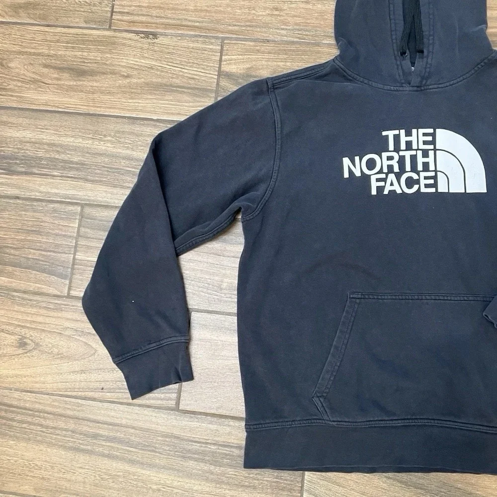 The North Face Hoodie Mens Large Black Big Logo Pullover Sweatshirt
